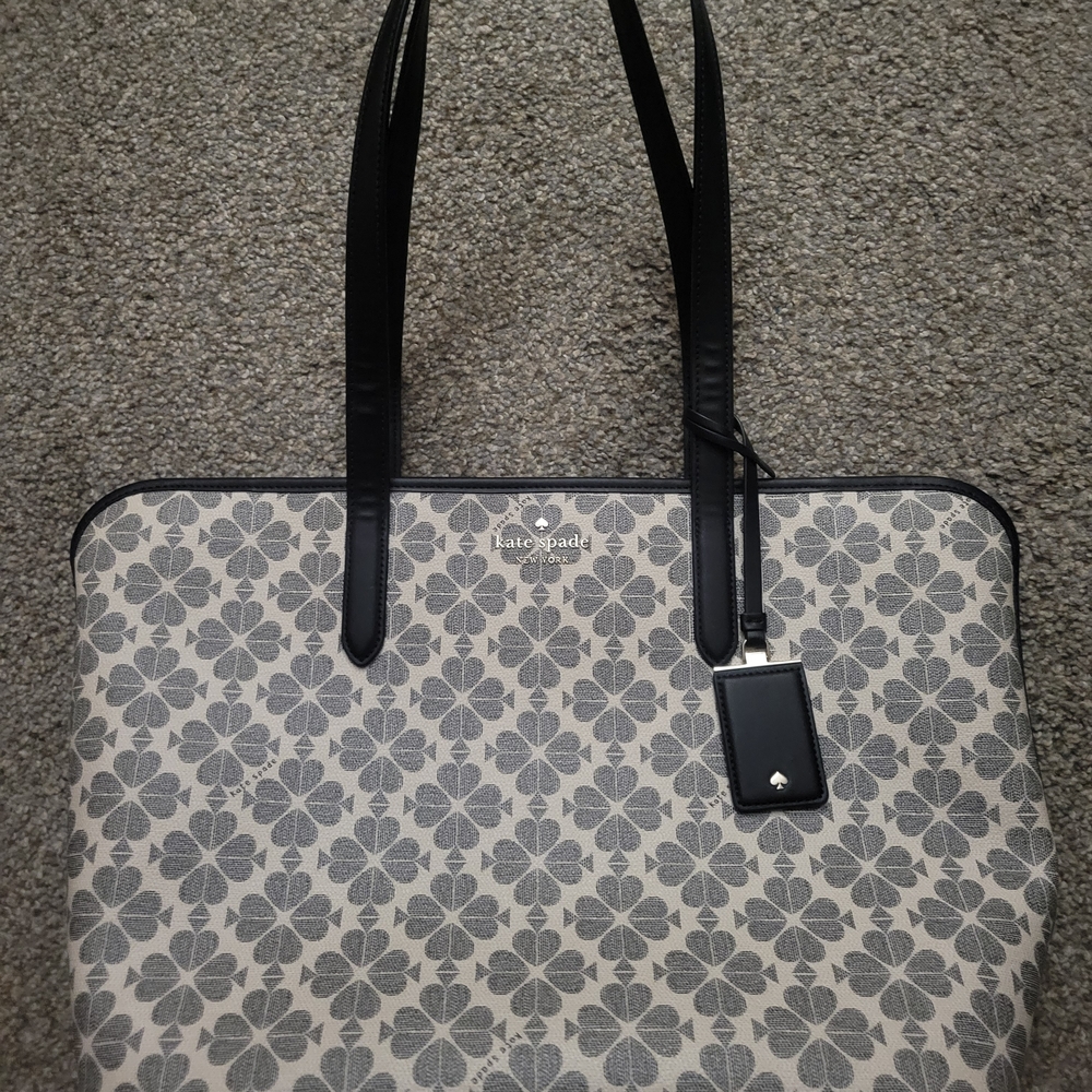 Kate Spade Black and Gray Clover Tote
